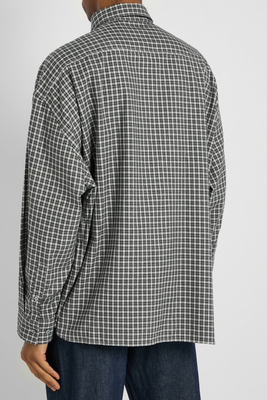 Acne Studios Plaid Cotton Shirt Black And White