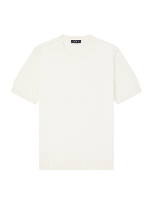 Photo: J MUESER - Knitted Cotton T-Shirt - Neutrals
