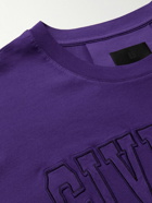 Givenchy - Oversized Logo-Embroidered Cotton-Jersey T-Shirt - Purple