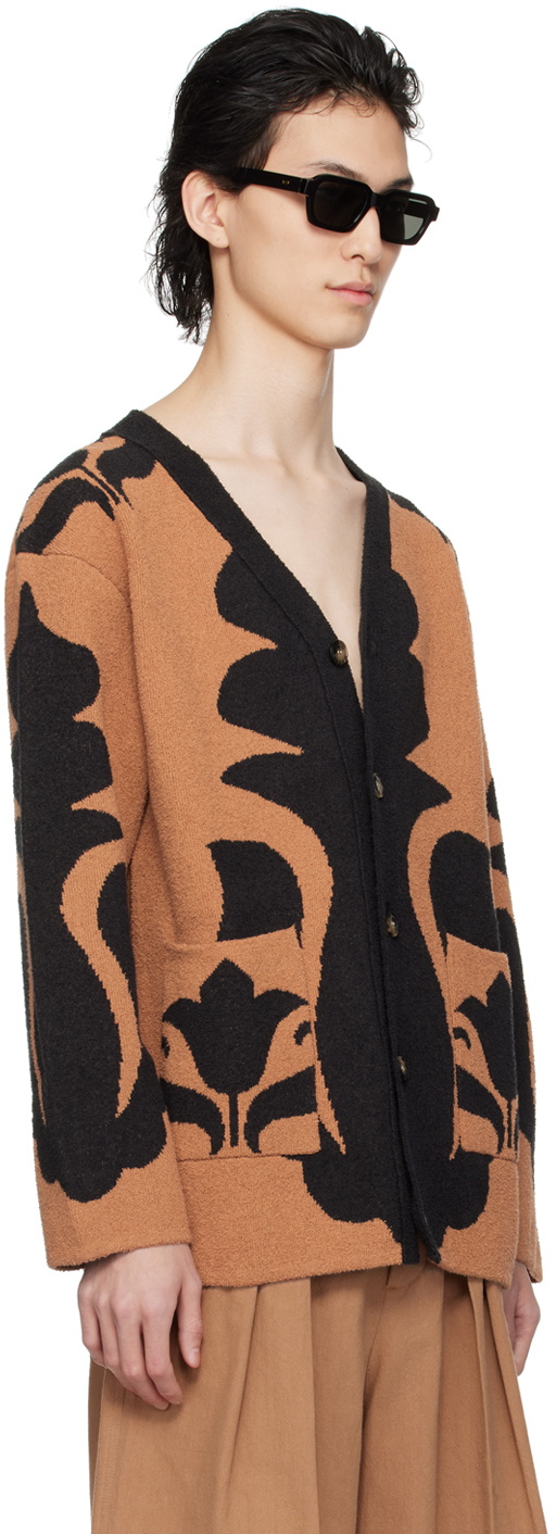 Nanushka Brown & Black Boan Cardigan