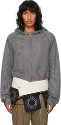 STRONGTHE Silver & Black Talisman Belt Hoodie