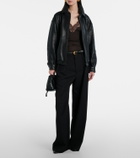 Nour Hammour Doran oversized leather blouson jacket