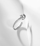 Repossi Serti Sur Vide 18kt white gold single hoop earring with diamonds
