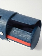 Rapport London - Greenwich Range Striped Full-Grain Leather Three-Piece Watch Roll