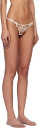 Agent Provocateur Off-White & Beige Lindie Thong
