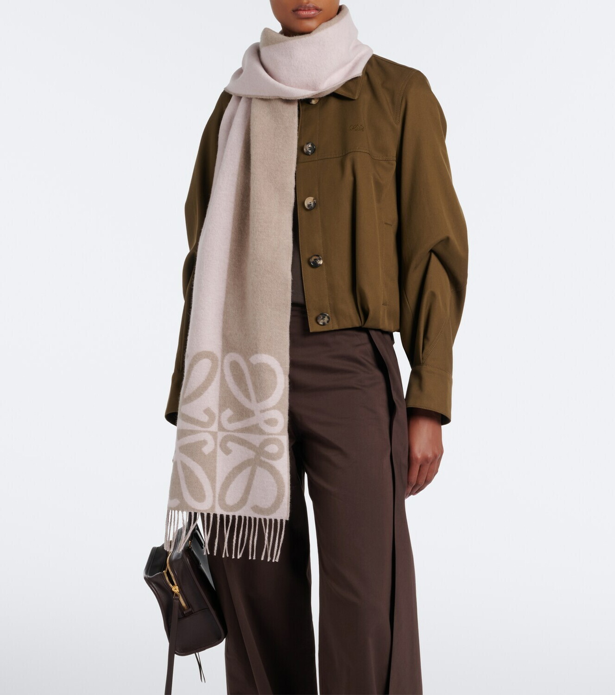 Loewe Anagram wool and cashmere scarf
