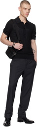 TOM FORD Black Soft Grain leather Traveller Mini Messenger Bag