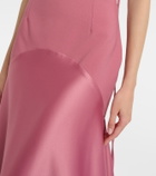 Solace London Florie satin-trimmed halterneck gown