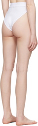 Marine Serre White Moon Logo Stretched Jersey High-Waist Briefs