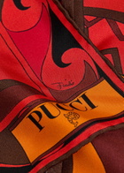 Pucci Printed Twill Triangle Scarf - Orange - One Size
