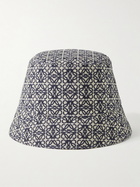 Loewe - Reversible Logo-Jacquard Cotton-Blend and Shell Bucket Hat - Blue