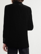 SAINT LAURENT - Slim-Fit Metallic Velvet Blazer - Black
