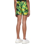 SSS World Corp Black and Green Fire Dollar Shorts