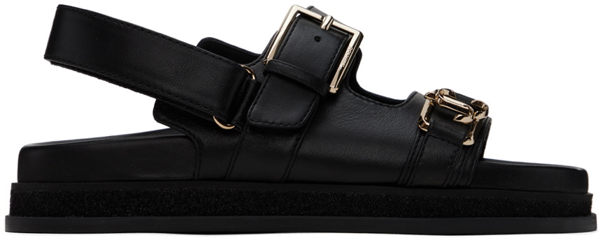 Jimmy Choo Black Elyn Flat Sandals Jimmy Choo