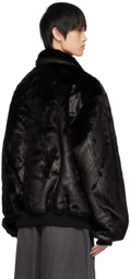 The Frankie Shop Black Scott Faux-Fur Bomber Jacket