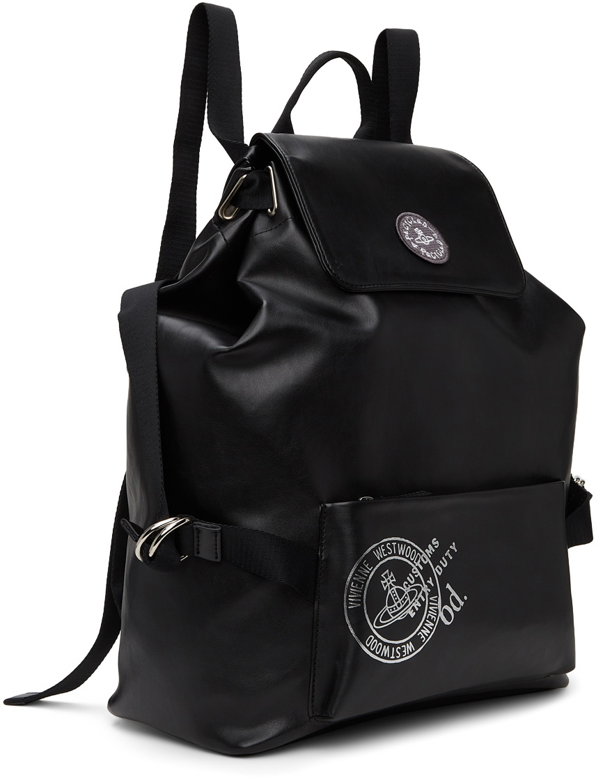 Versace black leather clearance backpack