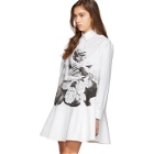 Valentino White Poplin Graphic Lovers Shirt Dress