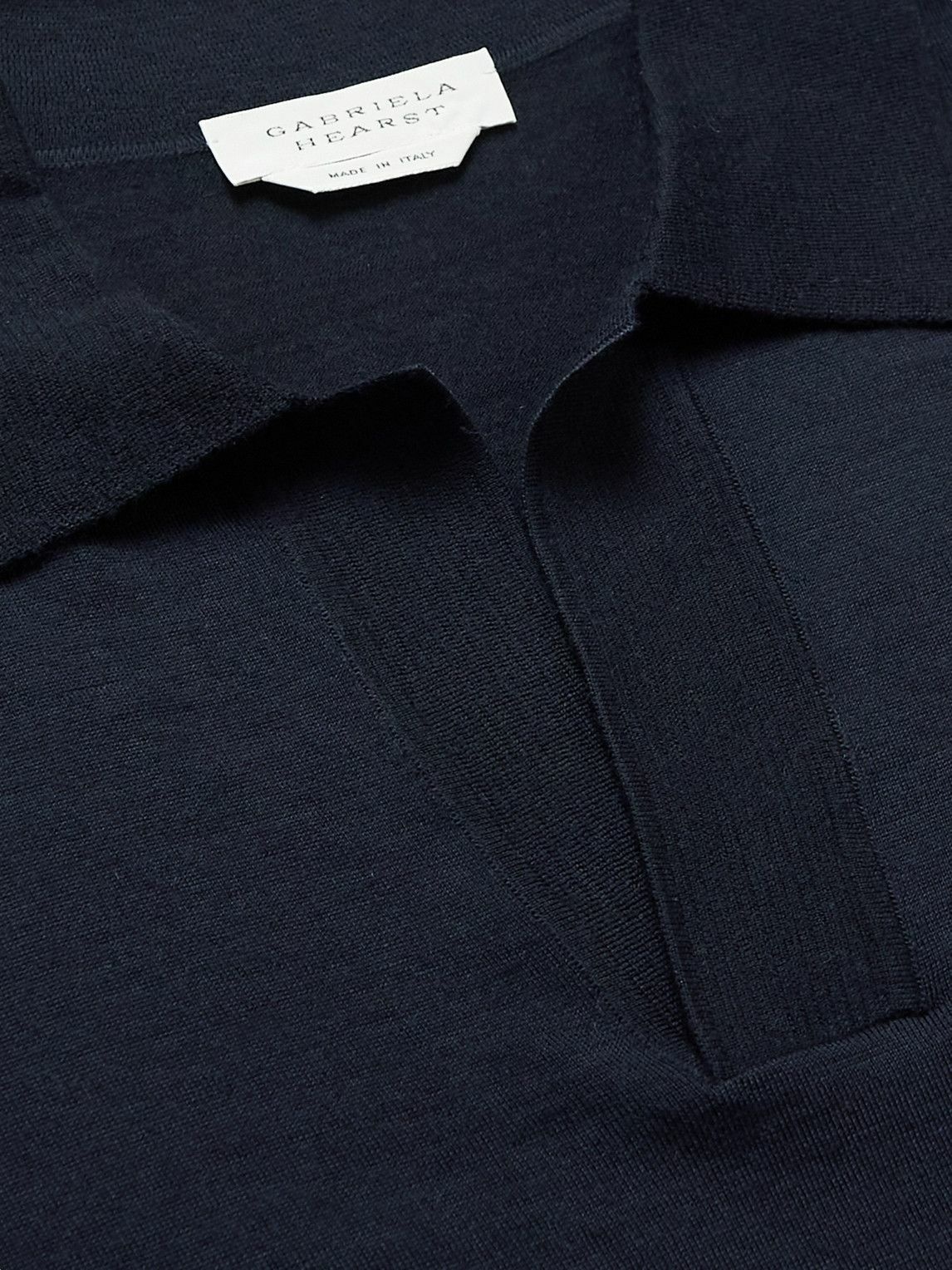 Gabriela Hearst - Cashmere Polo Shirt - Blue Gabriela Hearst