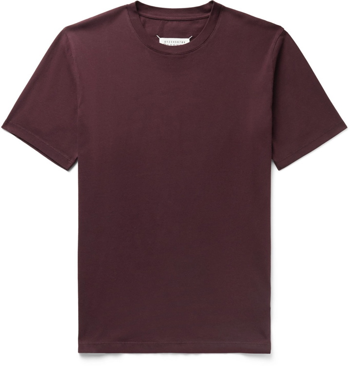 Photo: Maison Margiela - Garment-Dyed Cotton-Jersey T-Shirt - Burgundy