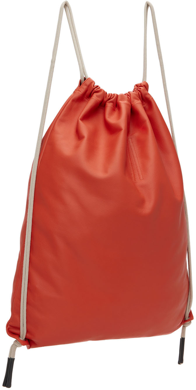 Rick Owens Orange Large Drawstring Backpack Rick Owens