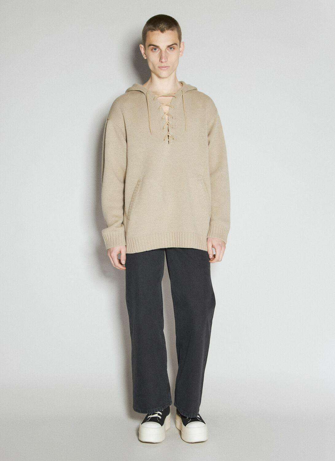 UNDERCOVER Lace-Up Hooded Sweater