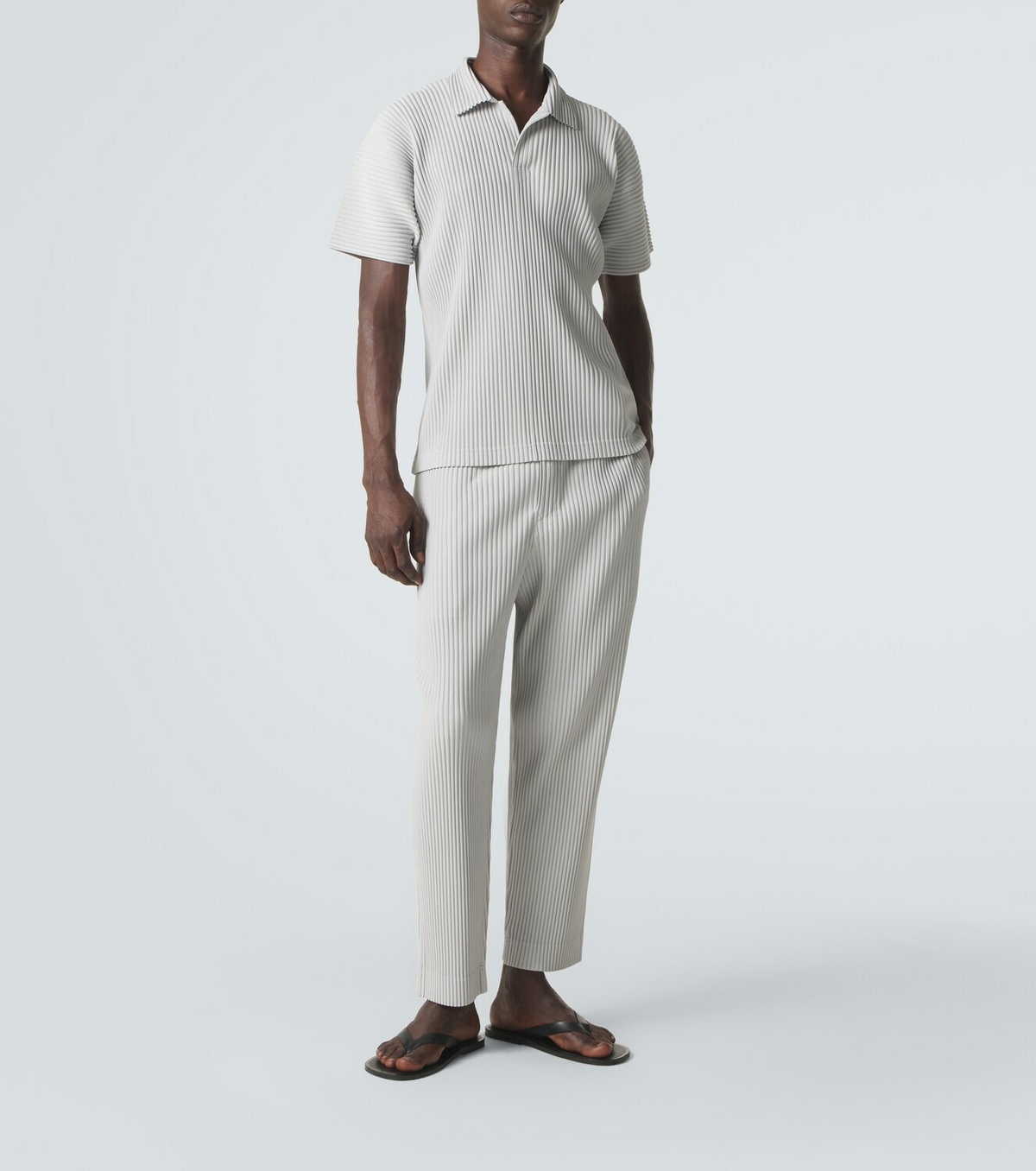 Homme Plissé Issey Miyake Basics pleated polo shirt