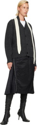 sacai Gray Wool Knit Cardigan