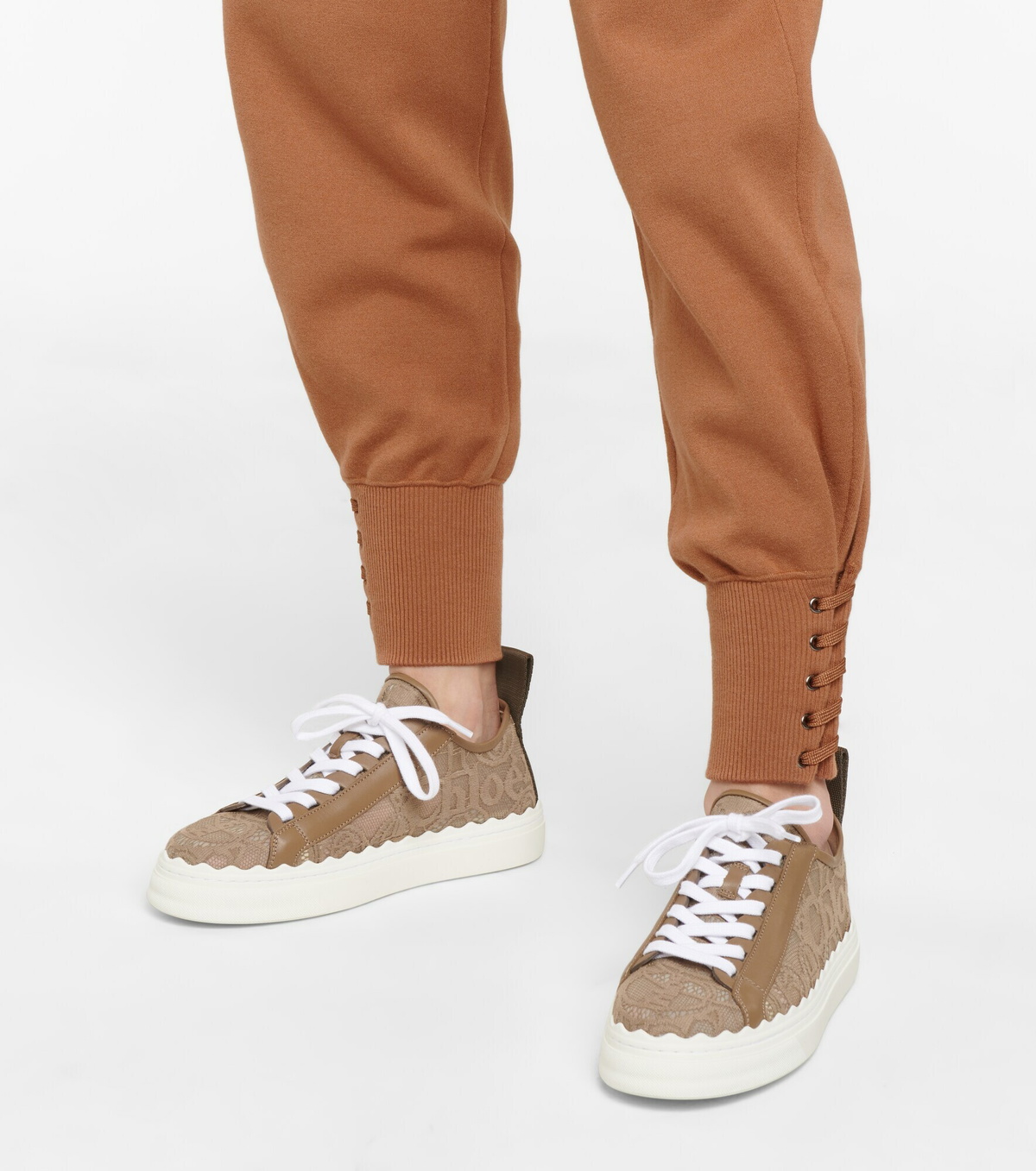 Chloe - Wool and silk-blend sweatpants