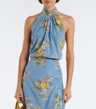 Veronica Beard Kovi floral halterneck silk-blend top