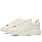 Alexander McQueen Men's Suede Wedge Sole Sneakers in Vanilla