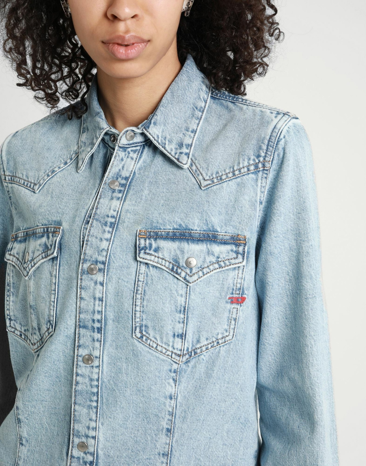 Diesel De-waves Womens Denim shirt in Blue