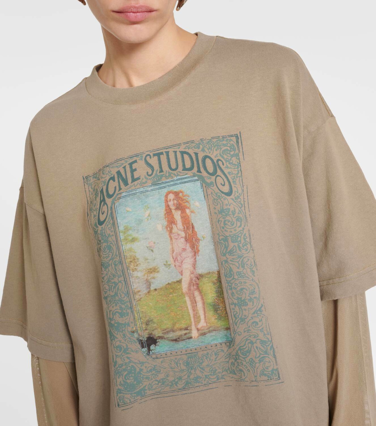 Acne Studios Layered printed cotton jersey T-shirt Acne Studios