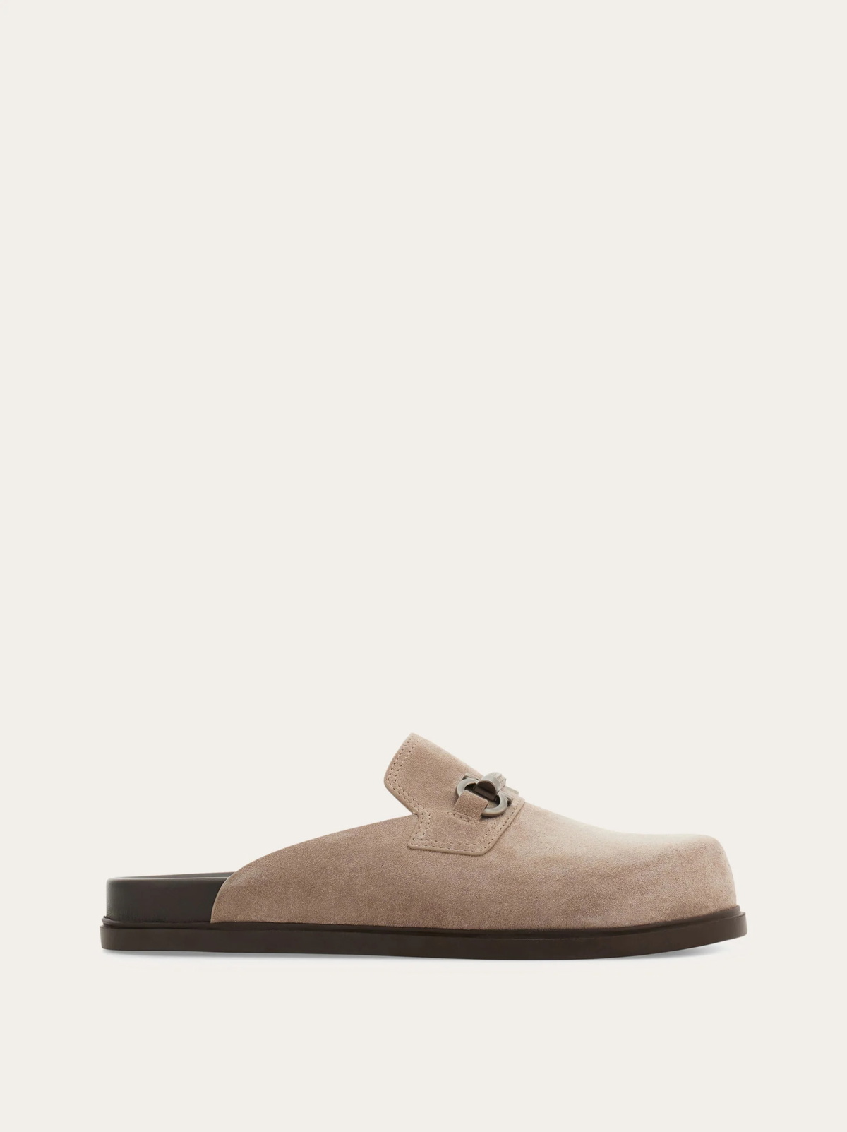 Ferragamo Mens Gancini ornament mule in Grey