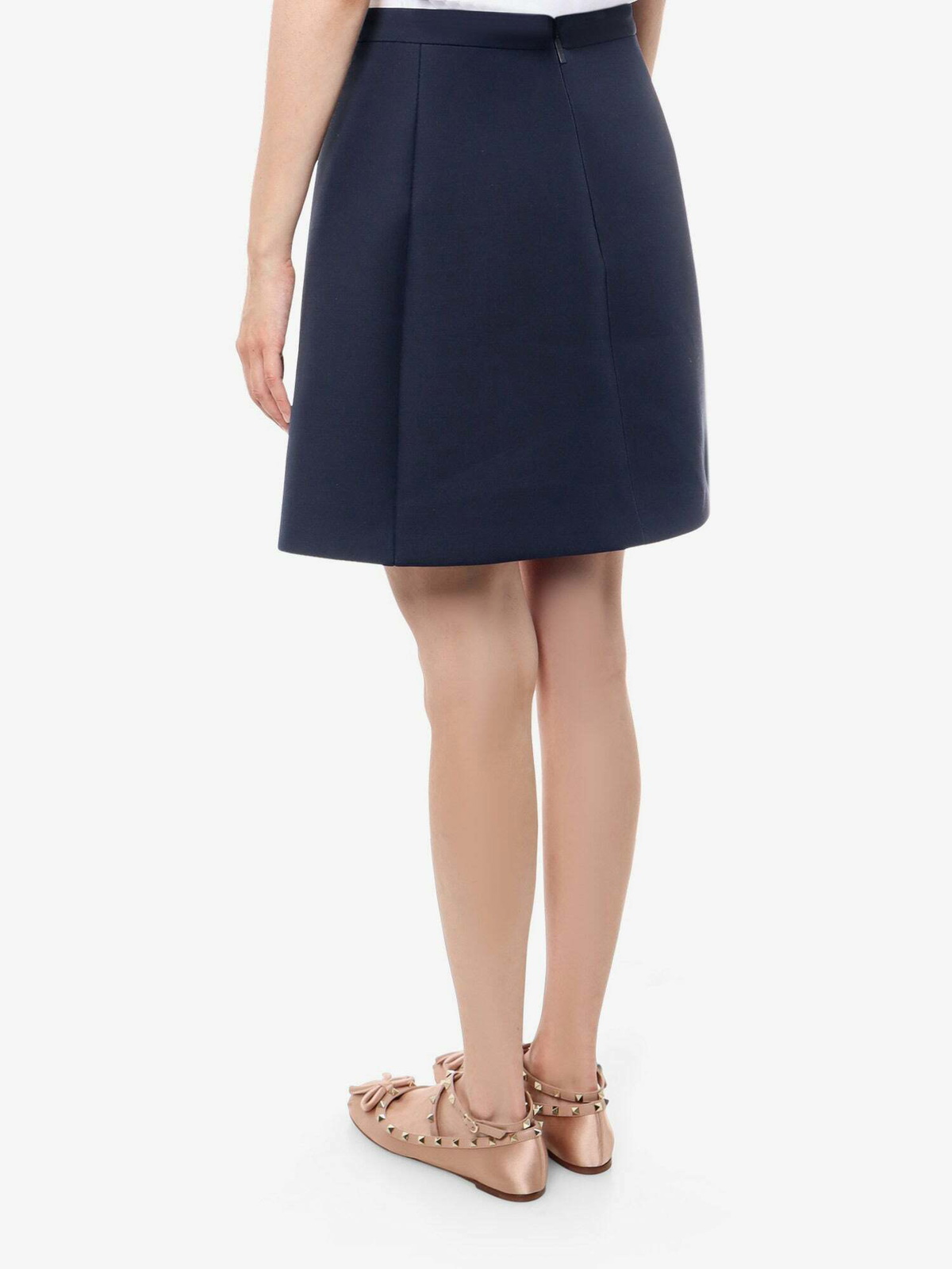 スカート [VALENTINO] SS25 Skirts Valentino - Black Wool Blend Quilted Skater Skirt Sz 8