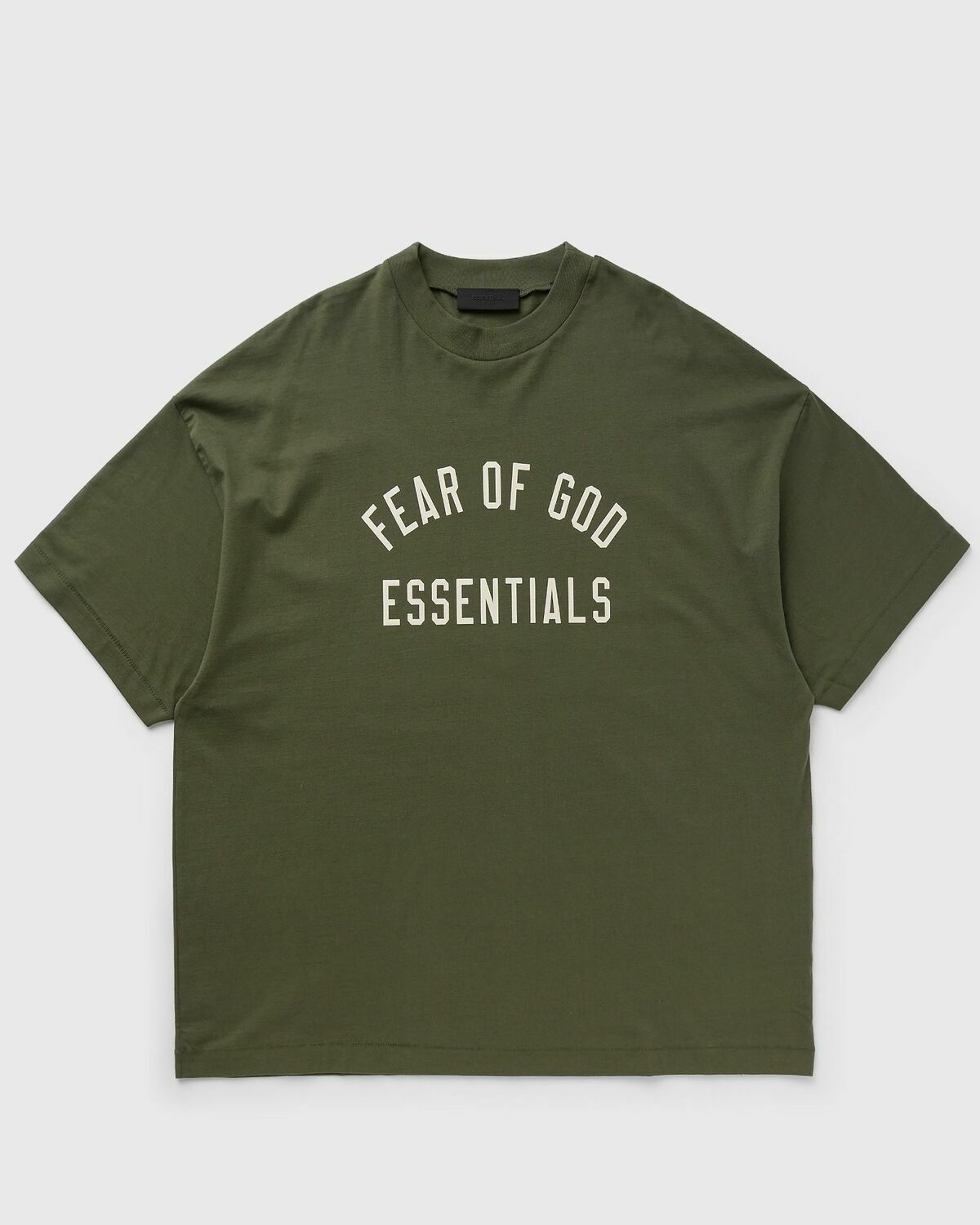 Fear Of God Essentials Jersey Crewneck Tee Green Shortsleeves Fear