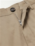 Dunhill - Straight-Leg Pleated Cotton-Blend Chinos - Neutrals