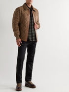 Tod's - Logo-Debossed Leather-Trimmed Quilted Virgin Wool-Blend Jacket - Neutrals