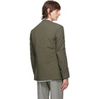 Maison Margiela Khaki Garment-Dyed Collarless Blazer