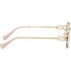 Miu Miu Eyewear Gold 'Miu Miu Logo' Sunglasses