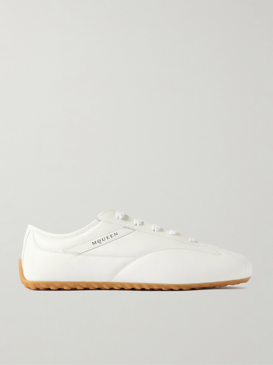McQueen - Logo-Print Leather Sneakers - White