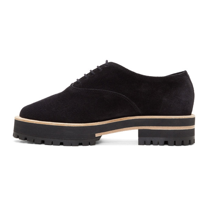 Repetto Black Suede Gordon Lug Sole Oxfords Repetto