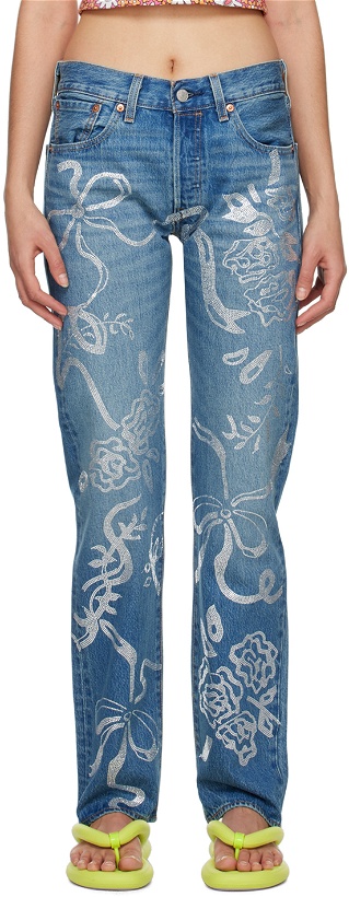 Photo: Collina Strada Blue Levi's Edition Rhinestone Jeans