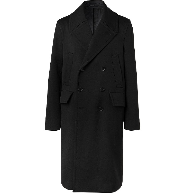Photo: Mr P. - Double-Breasted Virgin Wool and Cashmere-Blend Coat - Black