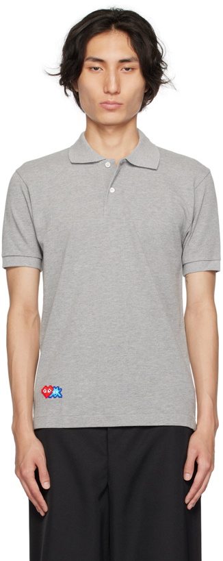 Photo: COMME des GARÇONS PLAY Gray Invader Edition Polo