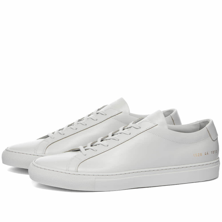 Photo: Common Projects Men's Original Achilles Low Sneakers in Grey Violet