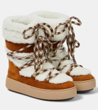 Moon Boot LTrack shearling and suede ankle boots
