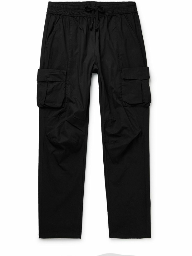 Photo: John Elliott - Straight-Leg Sateen Drawstring Cargo Trousers - Black