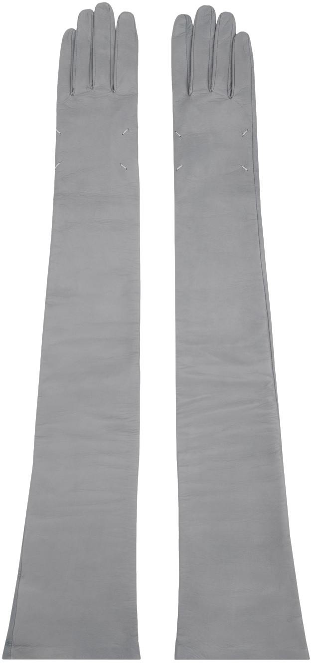 Maison Margiela Gray Nappa Long Gloves