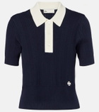 Tory Burch Cotton pointelle polo shirt