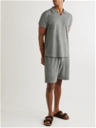 Oliver Spencer Loungewear - Cotton-Blend Terry Polo Shirt - Gray